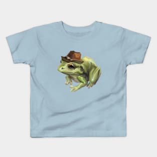 Frog cowboy painterly Kids T-Shirt